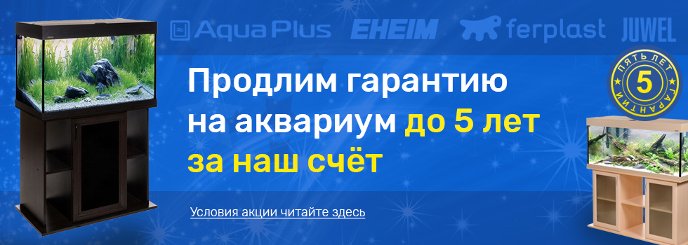 Продлим гарантию на аквариум до 5 лет за наш счёт! Акция действует в салоне Аква Лого!