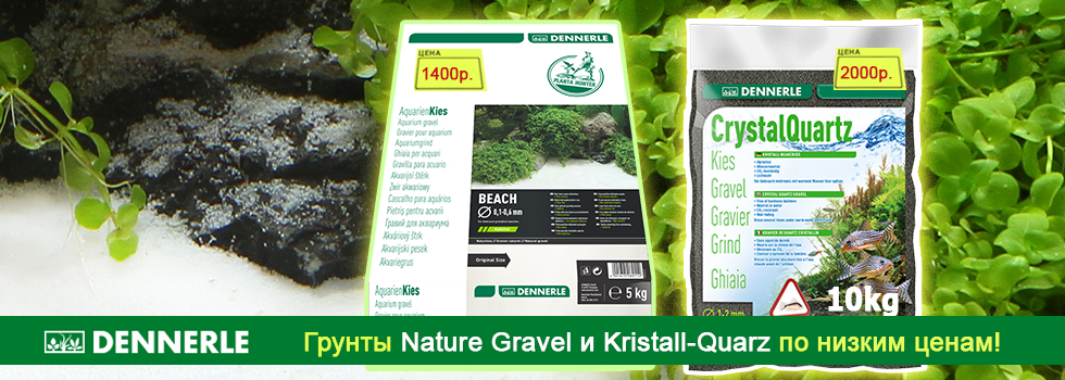 Специальные цены на грунты для аквариума Dennerle Kristall-Quarz и Nature Gravel!