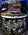 Круглый аквариум с акулами