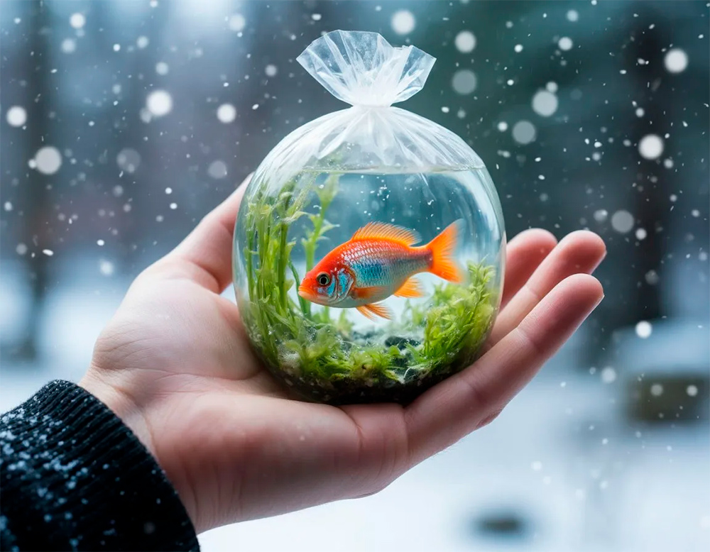 Как перевозить рыбок в морозную погоду