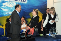 Мануэл Ферейра и обладательница приза за третье место Виктория Съедина